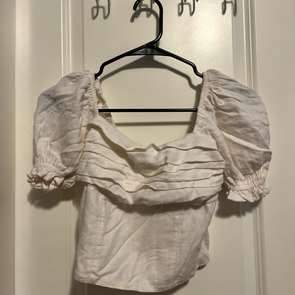 Abercrombie & Fitch Cream Puff Sleeve Blouse